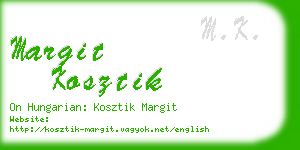 margit kosztik business card